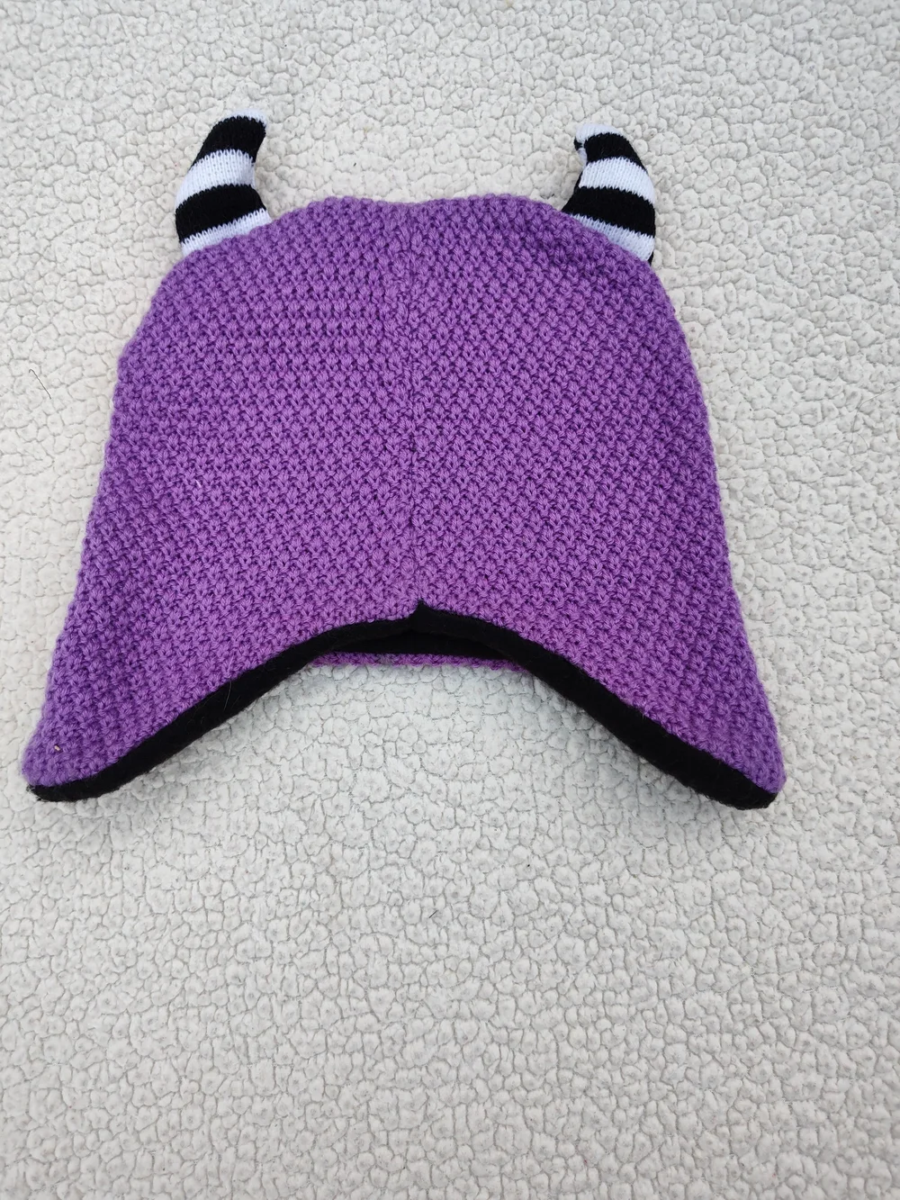 Purple Monster Earflap Hat with Glasses Design